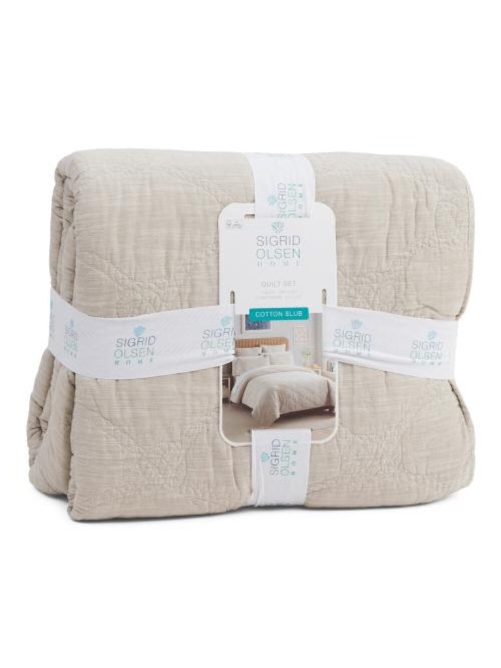 SIGRID OLSEN Cotton Textured Slub Rope Knot Quilt Set